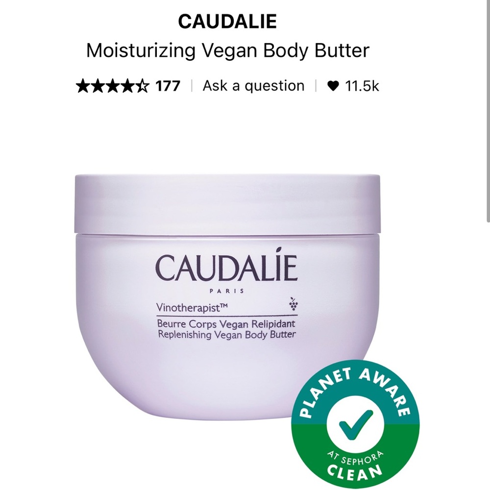 NEW & SEALED Caudalie Vinotherapist Vegan Body Butter 8.4 Fl Oz